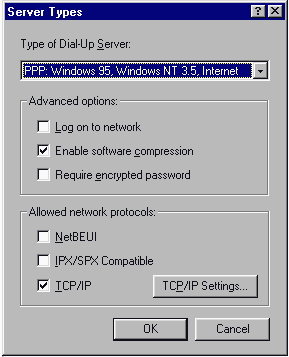 Server Type Settings