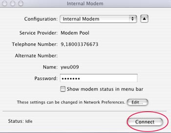 Mac OS X - Internet Connect